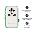 Momax AC Travel Adapter 3 Port (25w) With Built In USBC Cable (70cm)