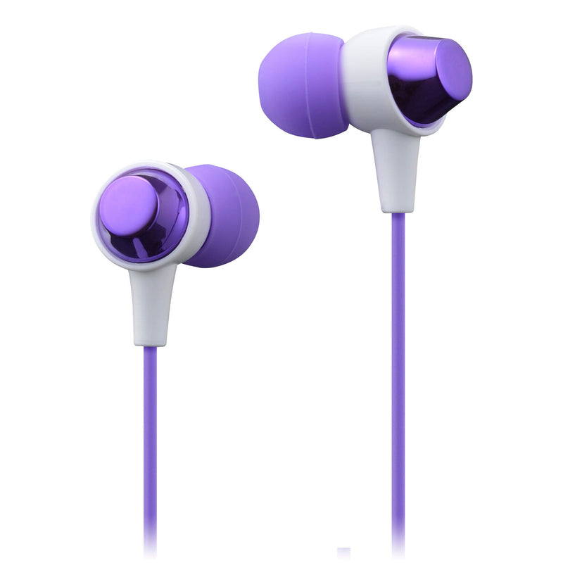 Maxell Retractable Cord Reel Earphones - Violet