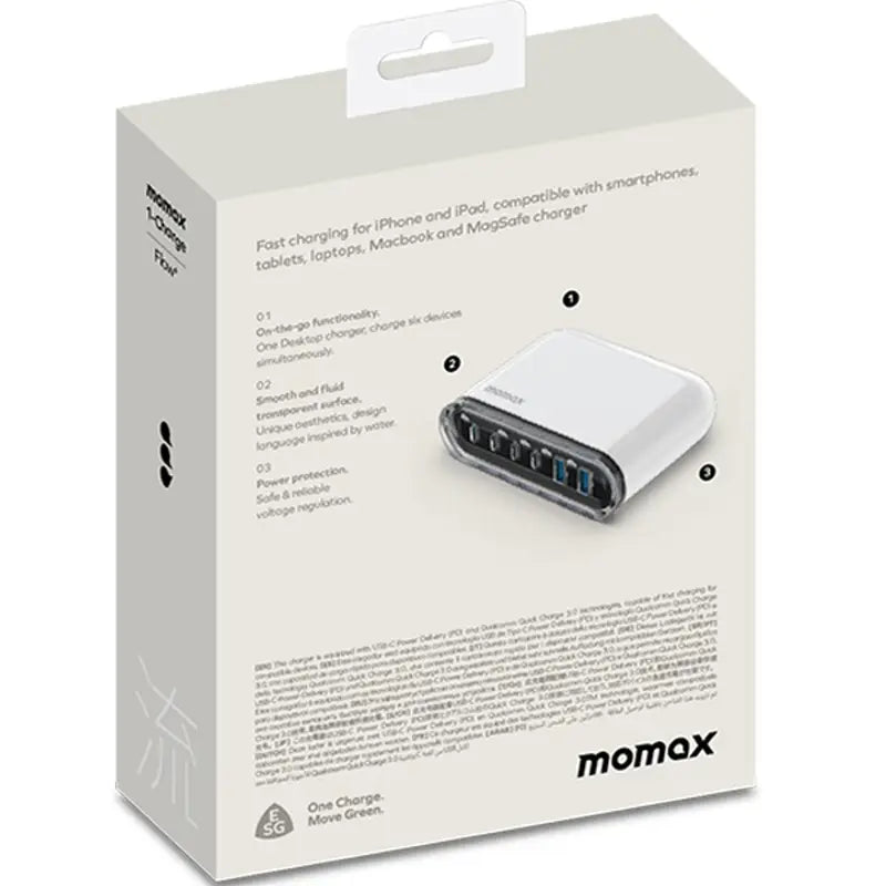 Momax 1 Charge Flow 6 Port GaN Desktop Charger 120W USB C USB A