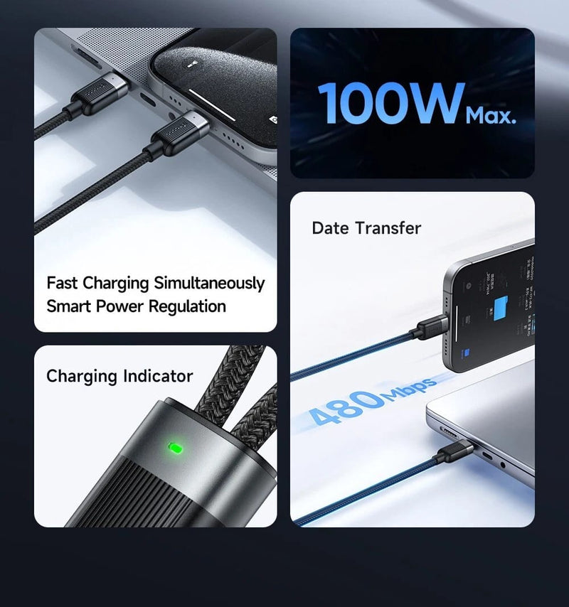 Mcdodo USB C Dual USB C 100W Self Winding Cable