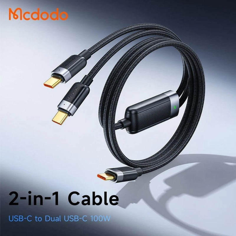 Mcdodo USB C Dual USB C 100W Self Winding Cable