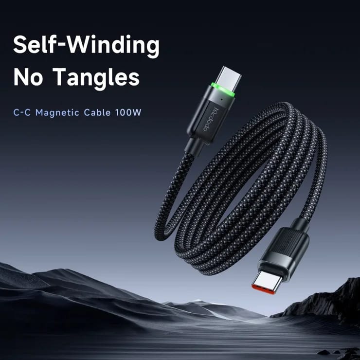 Mcdodo USB-C USB-C 60w Magnetic Self Winding Cable