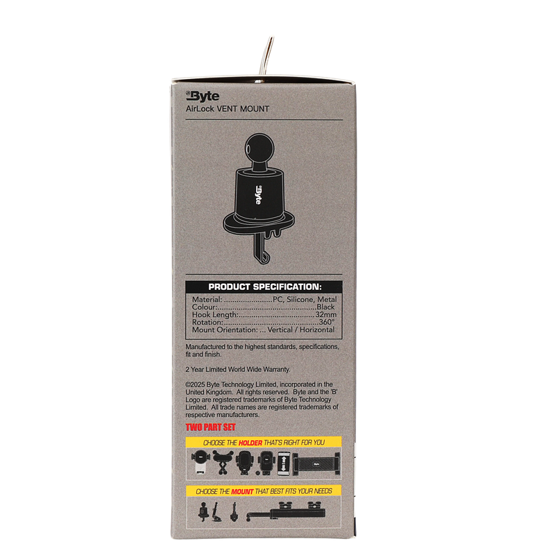 Byte Air Lock - Universal Vent Hook Phone Mount