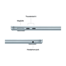 Side profile highlight showing the ultra-thin aluminum design and MagSafe 3 charging port.
