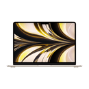 Front view of the open MacBook Air M2 Starlight showcasing the bright 13.6-inch Liquid Retina display.