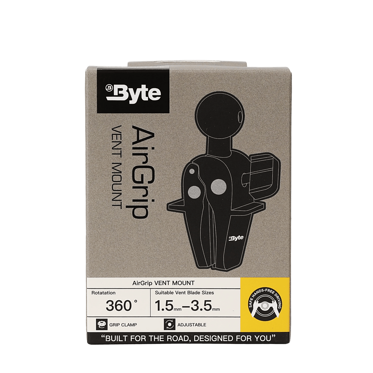 Byte Air Grip universal car vent phone mount - Premium metal construction with adjustable secure-grip arms.