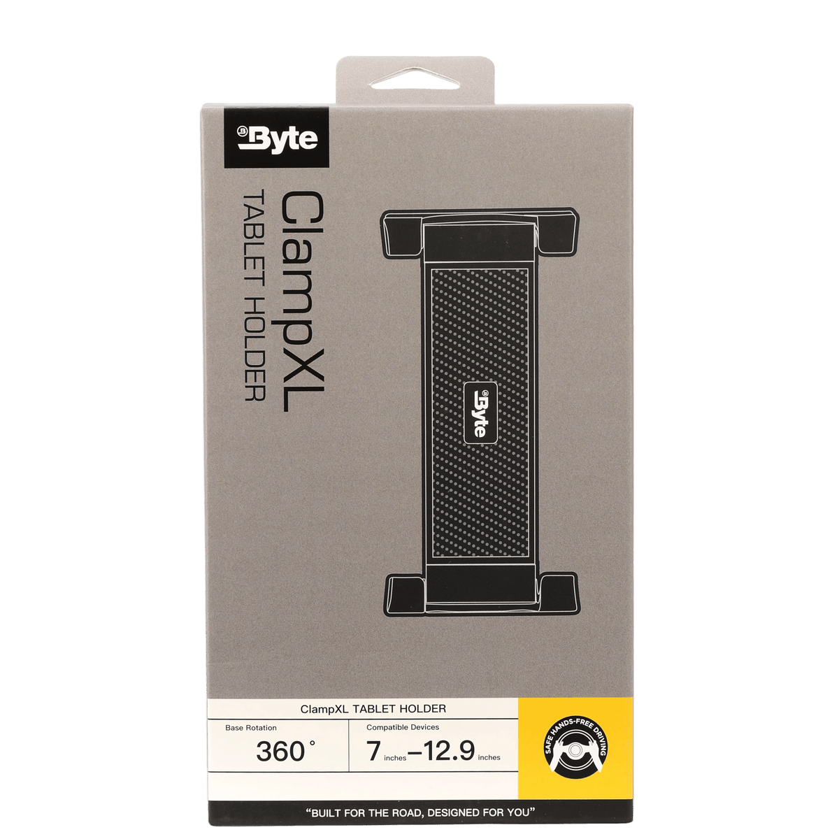 Byte Clamp XL heavy-duty car phone holder - High-strength widened grip arms for oversized mobile devices.