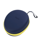 Detail view of on-ear physical controls and built-in microphone on Byte Super Comfort 40 ear cup