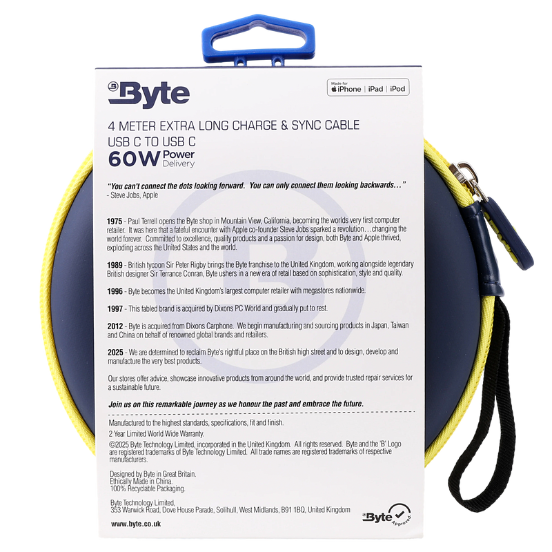 Byte Charge Cable 4 Meter XL - USB-C to USB-C