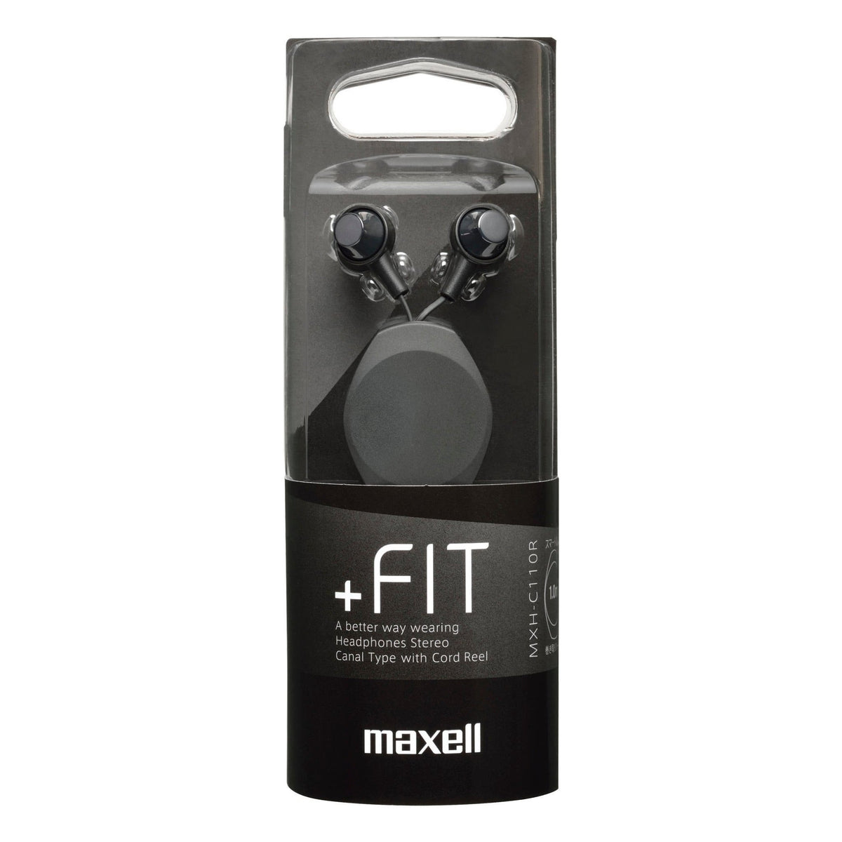 Maxell Retractable Cord Reel Earphones — Black
