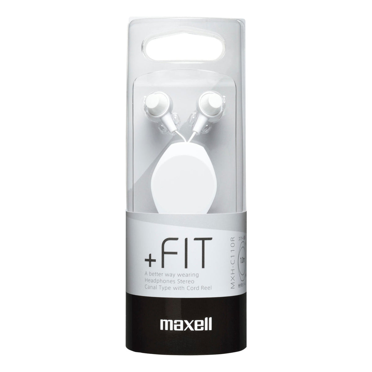 Maxell Retractable Cord Reel Earphones — White