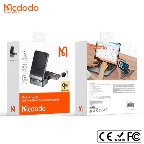Mcdodo MagQ CH-519 Qi2 3-in-1 Foldable Charging Station — 15W