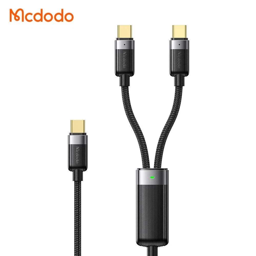 Mcdodo CA7380 USB-C to Dual USB-C Cable — 100W Self-Winding