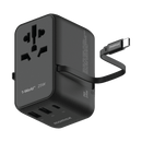 Momax AC Travel Adapter 3 Port (25w) With Built In USBC Cable (70cm)