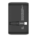 Momax AC Travel Adapter 3 Port (25w) With Built In USBC Cable (70cm)