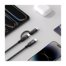 Momax Mag Link Duo Magnetic USB C To USB C And Lightning Cable 60W Up To 2M