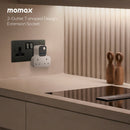Momax T Shaped Extension Cord With 2 Sockets 2 USB A 2 USB C Ports