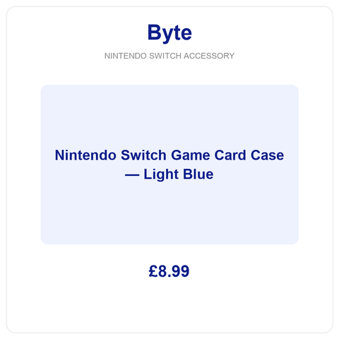 Nintendo Switch Game Card Case — Light Blue