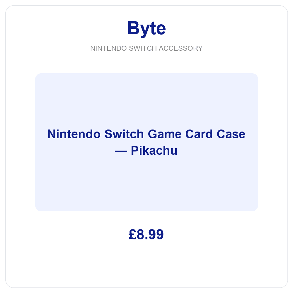 Nintendo Switch Game Card Case — Pikachu