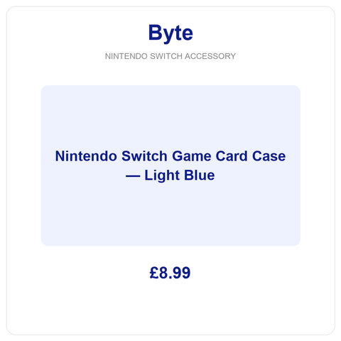 Nintendo Switch Game Card Case — Light Blue