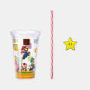 Nintendo Super Mario Straw Tumbler Y421 - Clear Double Wall Cup with Characters