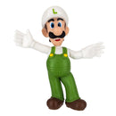 Fire Luigi character figure shown alongside the official Nintendo licensed retail packaging.