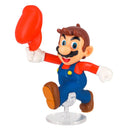 Super Mario collectible figure shown alongside official Nintendo licensed retail packaging.