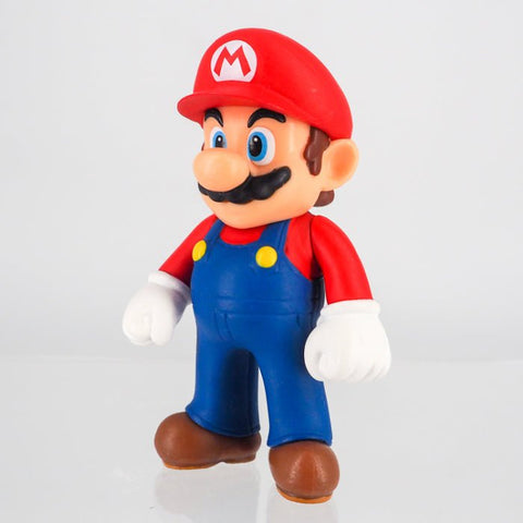 Official Super Mario 6cm action pose figurine front view showing iconic red cap and overalls.