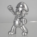 Rear view of the Metal Mario figurine illustrating the detailed 360-degree sculpt and metallic shine.