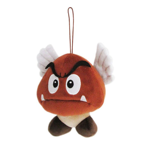 Super Mario Goomba plush soft stuffed toy with brown mushroom body embroidered angry eyes collectible Nintendo figure
