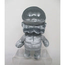 Full rear view of the Metal Mario plush illustrating the clean form and premium metallic texture.