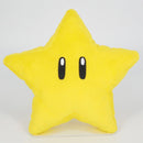 Angled view of the Super Star plush resting perfectly upright on a gaming chair setup.